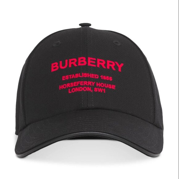BURBERRY Horseferry Motif Cotton Twill Baseball Cap - Picture 1 of 5